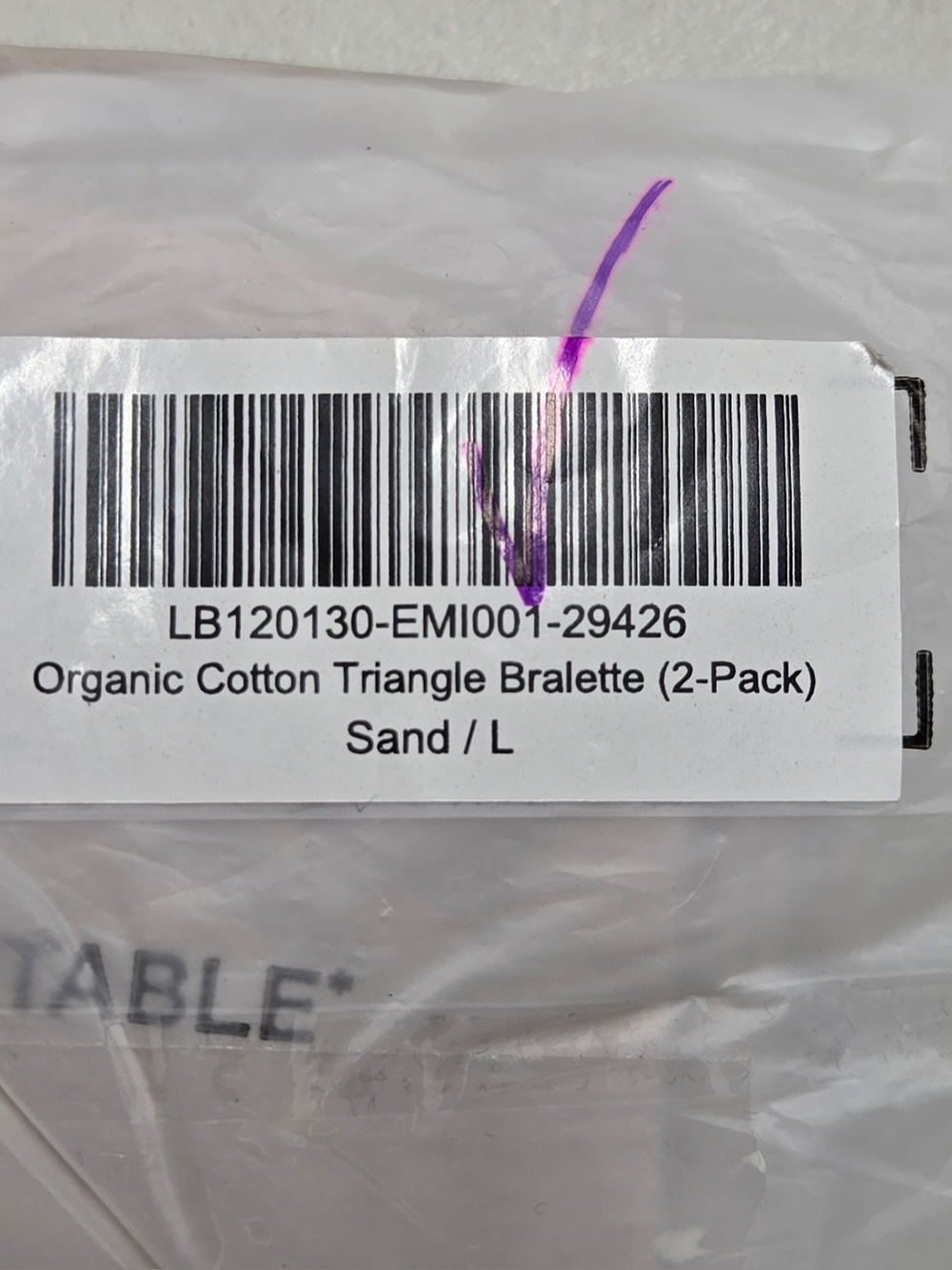 NWOT QUINCE 2 Pack Organic Cotton Triangle Bralettes Large Sand 0339 - Picture 7 of 10